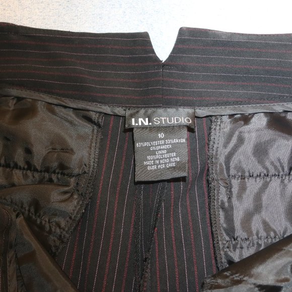 I.N. Studio Dress/Work Pants Black w/Red Stitching - Picture 4 of 5